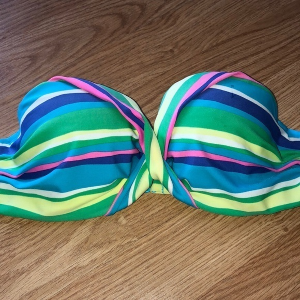 Aerie Bikini Top‎ 32B Underwire Striped Strapless